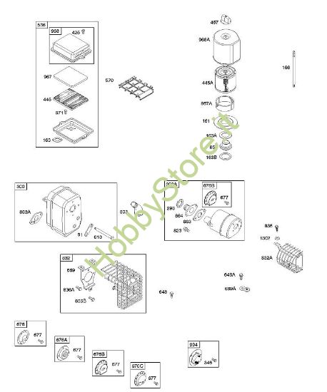 A - Depuratore aria, sistema di scarico B&S - 09 €¦ 091212-1360-E1 brand Stihl